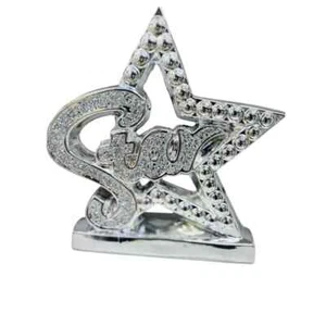Silver Star Letter Star Shape With Crushed Diamond Bling Decorative - Picture 1 of 8