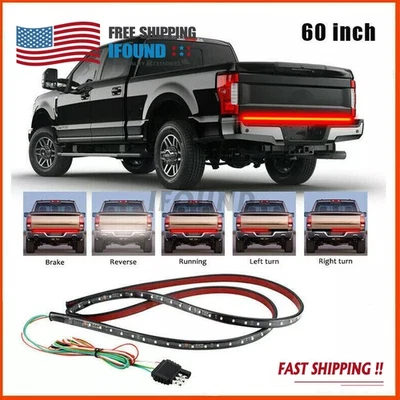 60"inch Tailgate LED Strip Bar Truck Brake Turn Signal Tail Light For Ford F-150 Foto 1 de 4