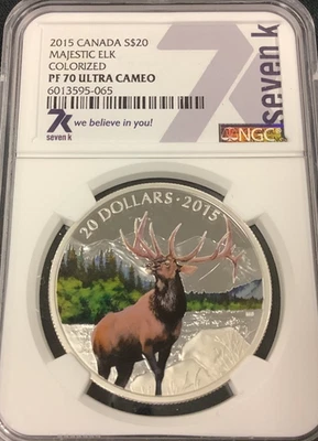 2015 Majestic Elk Canada $20 .9999 Fine Silver 1oz! - Image 1 of 2