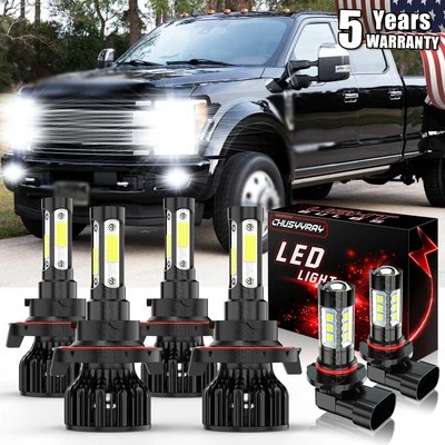 Para For 2009 2010-2014 Ford F150 Faro LED Hi Lo + bombillas de luz antiniebla - Image 1 of 4