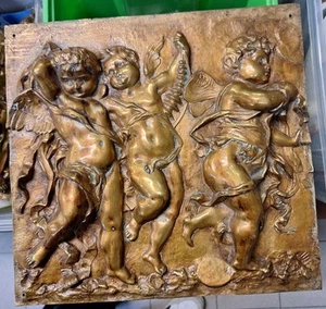scultura/fusione fine 800- Angeli In Bronzo Dorato - Foto 1 di 2
