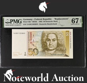 Germany Federal Republic 50 1993 P 40c* Replacement UNC PMG 67 EPQ 2nd TOP POP - Picture 1 of 4