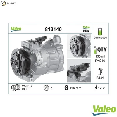COMPRESSOR AIR CONDITIONING 813140 FOR VOLVO B 5204 T9 2.0L B 5254 T6 2.5L 5cyl - Image 1 of 4