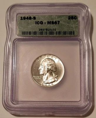 1948 S Washington Quarter MS67 ICG - Image 1 of 4