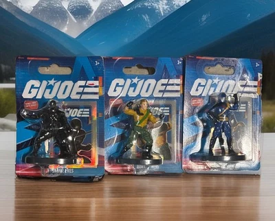 New GI Joe Duke Cobra Commander & Snake Eyes 2.5'' Figurines with Mini Cards - Image 1 of 4