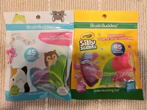 2 CEPILLOS PARA NIÑOS AMIGOS CRAYOLA SQUISH HILO DENTAL 45 @ COMO NUEVO GOMA DE MASCAR ENVÍO GRATUITO - Imagen 1 de 2