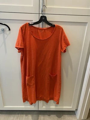 Eileen Fisher Women’s OrangeOrganic Cotton/Hemp Knit Dress Size XL Lagenlook - Image 1 of 4