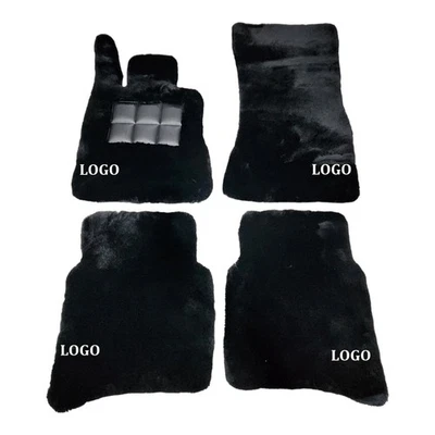 黑色羊皮脚垫 定制徽标 W140 梅赛德斯奔驰 SEL 300 420 500 S 600 — 第 1/4 张图片