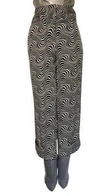 Pantalones cortos para mujer J Mclaughlin negro blanco patrón de remolino talla 8 mezcla de seda Foto 1 de 4