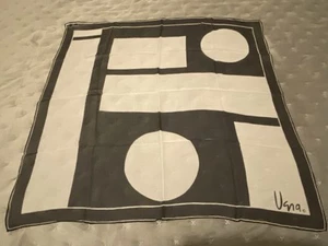 Vintage Vera Neumann Scarf Verasheer Silk Blend Black White Bold Geometric Japan - Picture 1 of 4