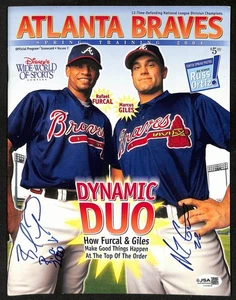 Furcal/Giles Dual- Signed/Auto 2004 Braves Spring Training Program JSA 201174 - Picture 1 of 2