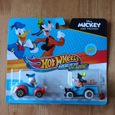 Hot Wheels Racer Verse Donald Duck & Goofy Disney 2025 Mickey And Friends 2 Pack - Image 1 of 4