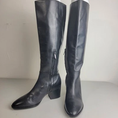 Sam Edelman Womens 18.5" Tall Pull-On Boots W/ 2.5" Heels, Black Leather, Size 7 - Image 1 of 4