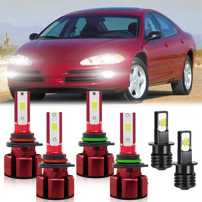 For Dodge Intrepid 1998-2004 6x Combo LED Hi/Lo Beam Headlight Fog Light Bulbs - Image 1 of 4