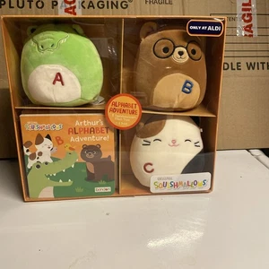 Exklusives Alphabet Abenteuer Squishmallow Alligator Bär Katze Plüsch Buch Set NEU ABC - Bild 1 von 3