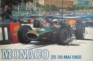 MONACO 1968 - Michael Turner, 1980s - Original Vintage Poster Linen Backed - Picture 1 of 15