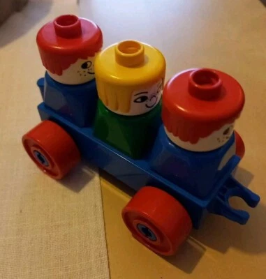 Lego Duplo - 3 Figuren / Puppen - alte Form / Retro - Wagen - gebraucht (SP 40) - Bild 1 von 4