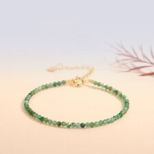 Natural Green Emerald Healing Reiki Crystal Minimalist Dainty Men Women Bracelet