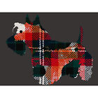 Red Green Tartan Scottie Dog Picture Art Canvas Print