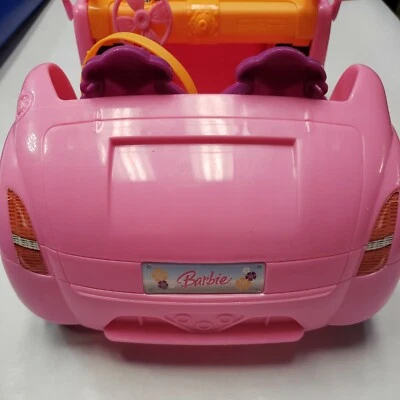 Barbie Coche Rosa Convertible 2007 Mattel Playa Jeep Buggy Flores Ruedas Cinturón de Seguridad Foto 1 de 4