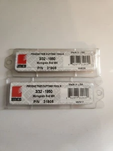 2 IMCO (31905) 3/32 × 3/16 × 1/8 × 1-1/2 4 Flute SR Double End Square End Mill - Picture 1 of 2