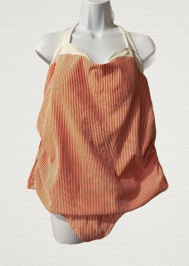 Купальные костюмы красный белый полоски белый поездки с бретелью через шею галстук бюстгальтер плюс размер 24 Вт новый с Ярлыками встроенный  - Изображение 1 из 4