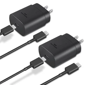 Chargeur Type C, Pack de 2 Bloc de Charge Super Rapide 25W Type C avec Câble USB C 6 pieds - Photo 1 sur 8