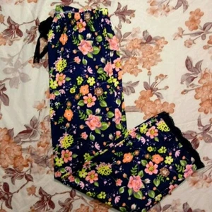 Women's Plus Size Floral Pajama Pants XL 2X 3X | Comfy Lightweight Sleepwear - Picture 1 of 5