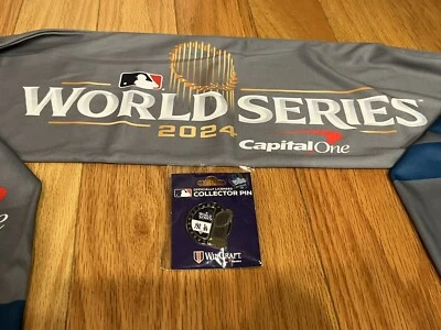 2024 Dodgers vs Yankees World Series Scarf + Pin SGA Shohei Ohtani Aaron Judge - Image 1 of 4