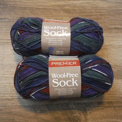2 skiens PREMIER WOOL-FREE "Timeless" HILO CALCETÍN -2 x 235 YDS 50 GR nuevo Foto 1 de 4