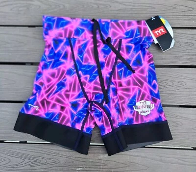 TYR Wodapalooza Miami Prismatic Mens 6.5 Jammer - Pink Purple Size 30 New - Image 1 of 4