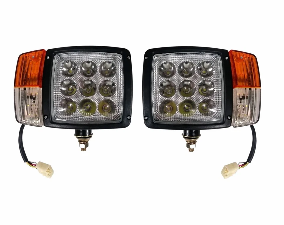 2x Frontscheinwerfer LED 27W Scheinwerfer Blinklicht für Traktor Bagger Radlader - Bild 1 von 4