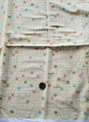 5/8 yds Lisette Fabric Traditions Yellow Background White Daisy Purple Et Fabric - Image 1 of 4