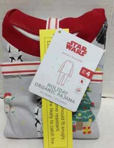 NEW Pottery Barn Kids Size 4 Star Wars Holiday Organic Pajama Set Darth Vader - Picture 1 of 5