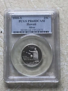 2008 S 25C SILVER Hawaii STATE QUARTER PR68 PCGS Coin - Picture 1 of 4