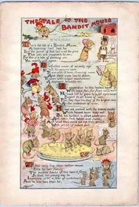 WEDGE OF CHEESE*MICE*ANTHROPOMORPHIC*1900*FRISBIE*BANDIT MOUSE TALES*LITHOGRAPHS - Picture 1 of 2