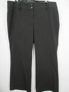Nicole Miller Womens Pants 16 Pin Stripe Wide Leg Dress Casual Button Black Gray - Picture 1 of 12