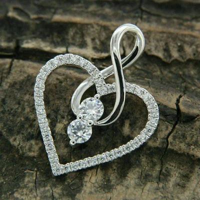 Colgante Promesa de Compromiso Infinito Oro Blanco 9k 1.56 Ct Moissanita Foto 1 de 4