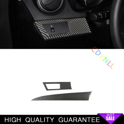 Ajuste del marco del botón de control de función apto para Mazda 3 2011-2015 fibra de carbono real Foto 1 de 4