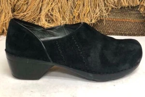 Dansko Womens Clogs Sz 38/7.5-8 Black Suede Comfort Shoes Nurse Work  9807100200 - Picture 1 of 9