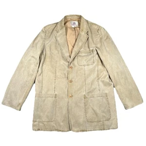 Chaqueta Blazer Abrigo Deportivo Territory Ahead Para Hombre Grande Larga Beige Seda Algodón - Imagen 1 de 11