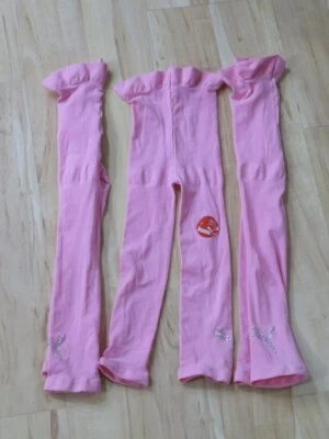 Brand New Lot of 3 Girl’s Rhinestone Puma Pink Footless Tights Toddler One Size - Image 1 of 3