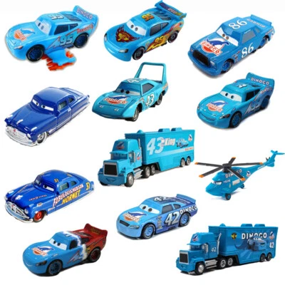 Diecast Lightning McQueen Azul Dinoco King Serie Disney Pixar Coches Modelo Coche Foto 1 de 4