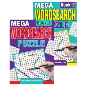 A5 Word Search Book X2 - Mega Wordsearch Puzzle Books Super Trivia Adults Fun - Picture 1 of 4