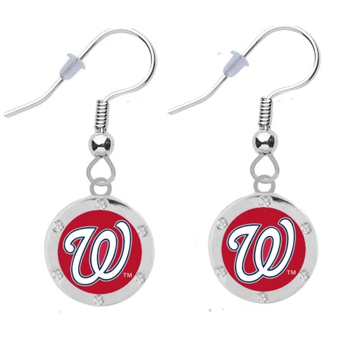 Washington Nationals Crystal Pierced Earrings Cover