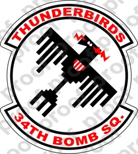 AUFKLEBER USAF 34TH BOMB SQUADRON A - Bild 1 von 1