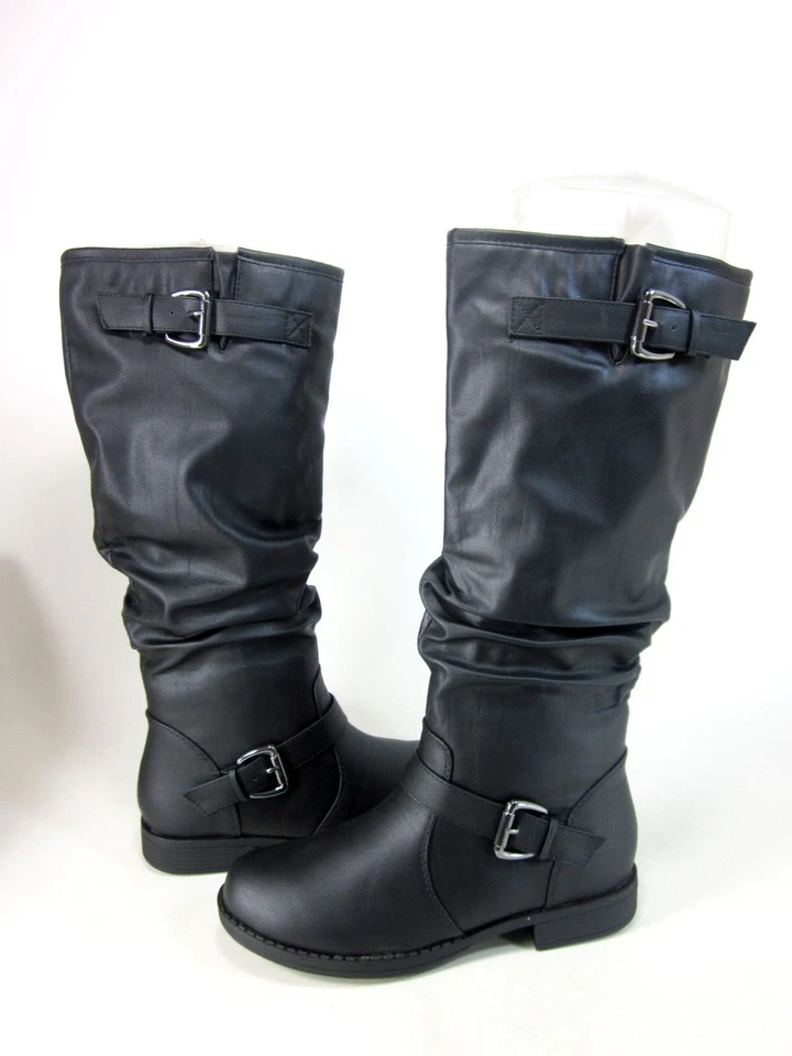 JOURNEE Collection Womens Stormy Black Knee High Riding BOOTS Size 9 M