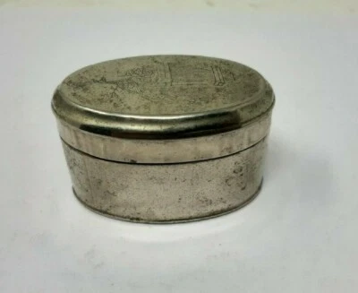 De colección Raro Original Pavo Real Grabado Latón Tabaco Chocolate Caja Snort Foto 1 de 4