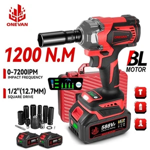 1200Nm Akku Schlagschrauber 1/2" Bürstenloser Kfz Akkuschrauber Für Makita 18V - Bild 1 von 21