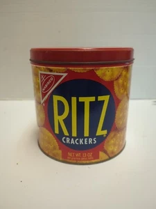 Galleta Nabisco Ritz 1977 13 oz. Bote de lata publicitario vintage redondo - Imagen 1 de 5